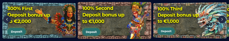Aztec Paradise Casino Welcome Package